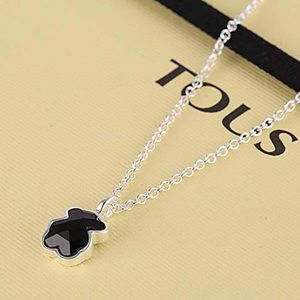 Tous Bear Black Onyx and chain silver